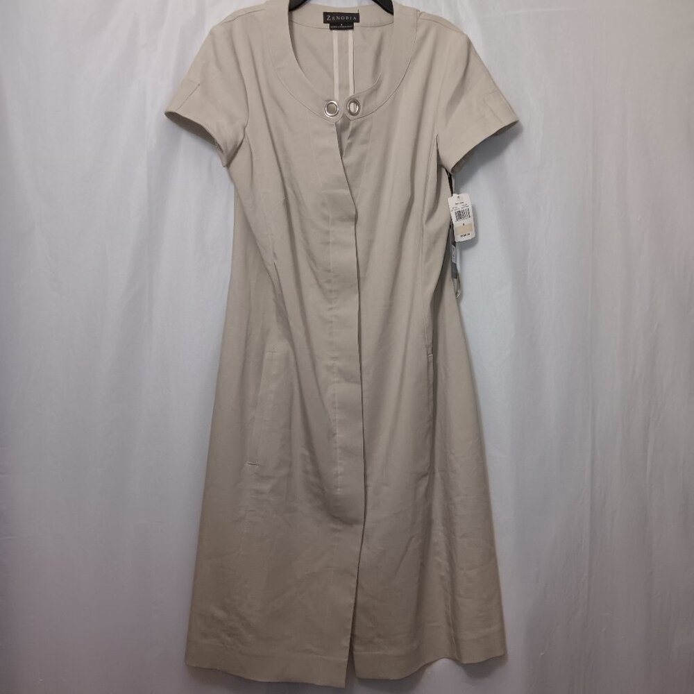 ZENOBIA LINEN BLEND SHORT SLEEVE POCKET DRESS SIZE 8